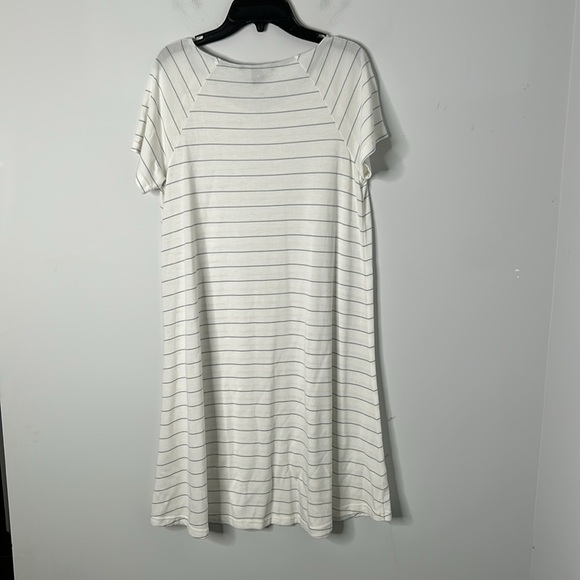 Free Fly Dockside Bamboo White & Gray Striped Dress - Picture 5 of 5